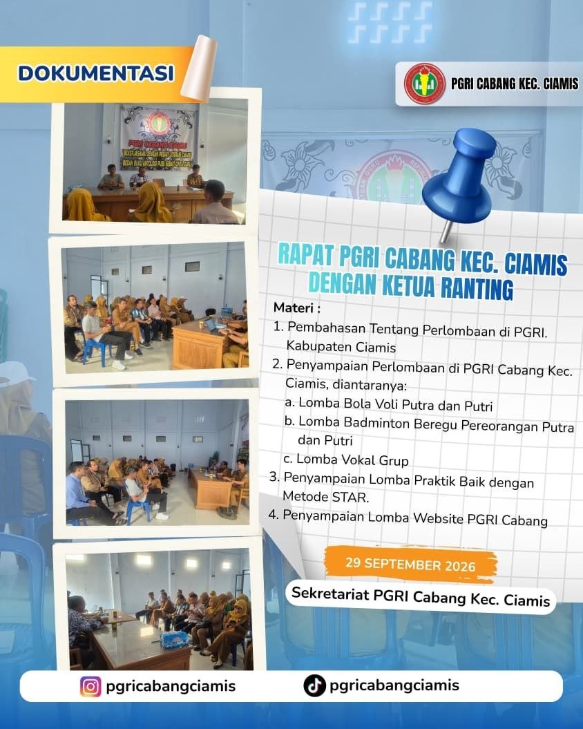 RAPAT KOORDINASI PGRI CABANG KEC. CIAMIS DENGAN KETUA RANTING